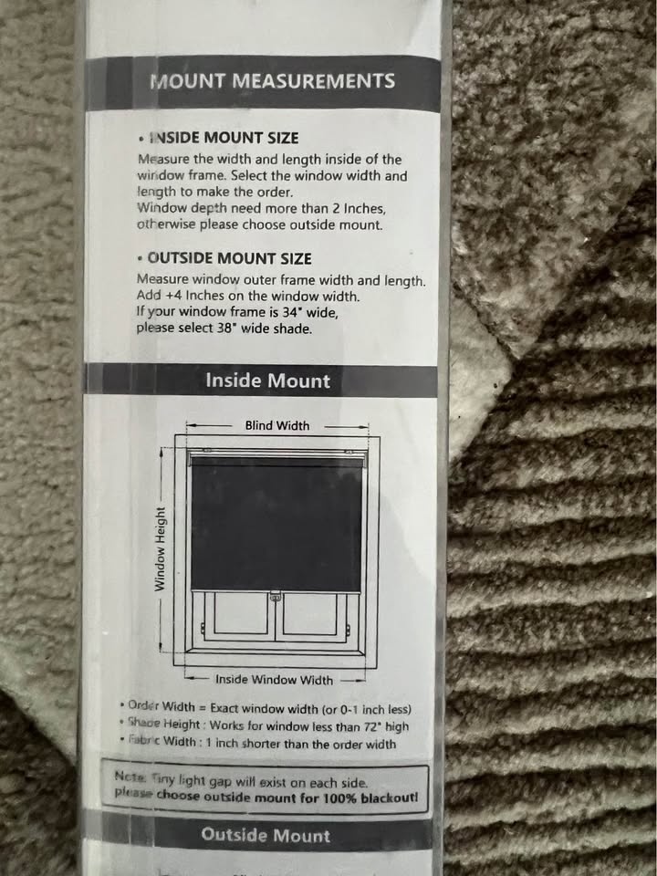 AOSKY Cordless Roller Shade – 55” W x 72” H – Grey – New - photo 5
