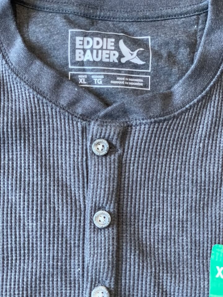 Eddie Bauer Henley shirt Wafle Knit (Dark Gray, XL/TG) - photo 2