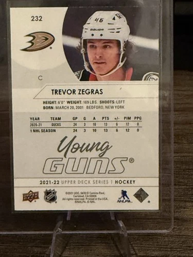 2021-22 Upper Deck Series 1 - Young Guns Trevor Zegras #232 (RC) - photo 2