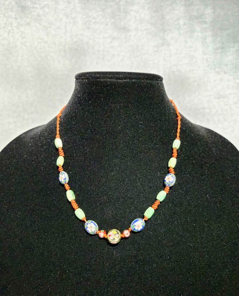 Cloisonne And Jade Necklace $20 - photo 2