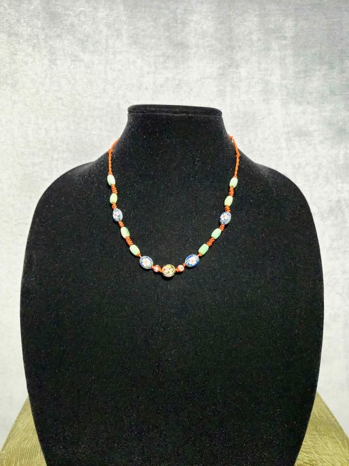Cloisonne And Jade Necklace $20 - photo 3
