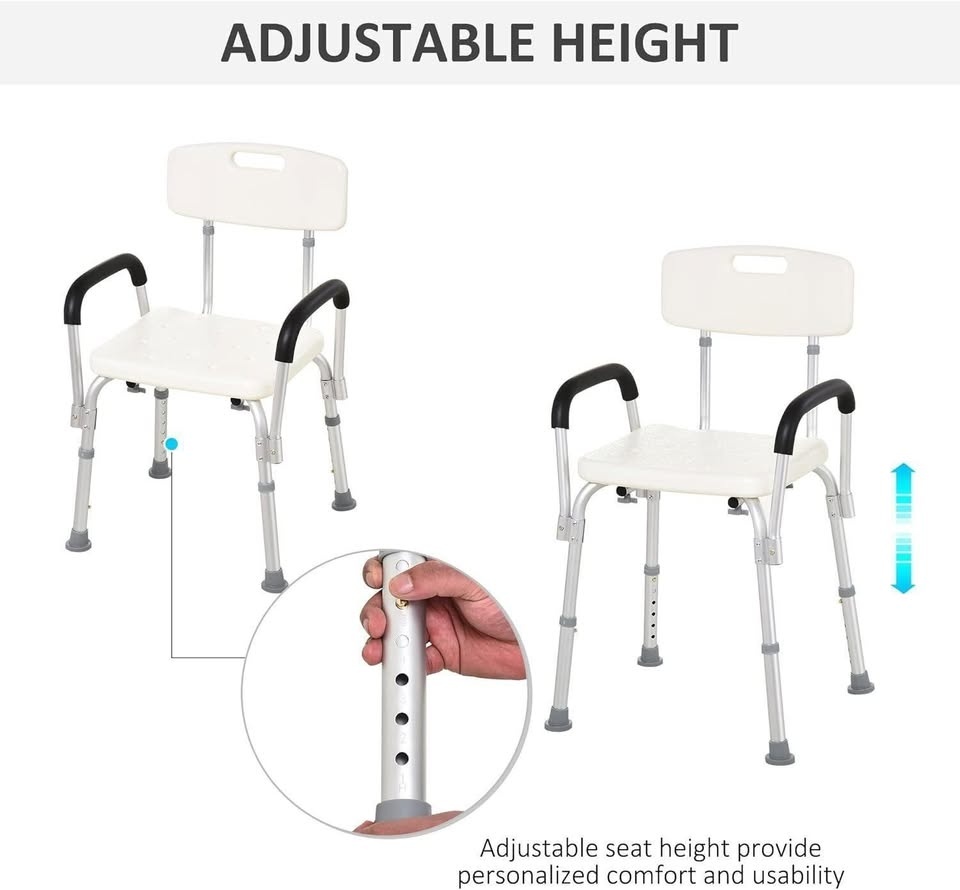 Adjustable Medical Shower Chair with Back (Seniors) 🥕 - photo 5