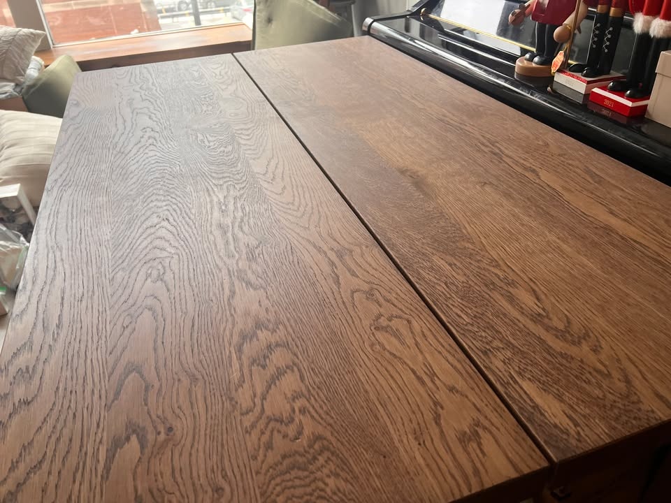 4 to 6-seat oak wood veneer brown dining or kitchen table - photo 4