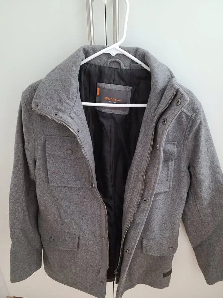 Ben Sherman Gray Wool Blend Coat/Jacket - Size Small image indicator(3)