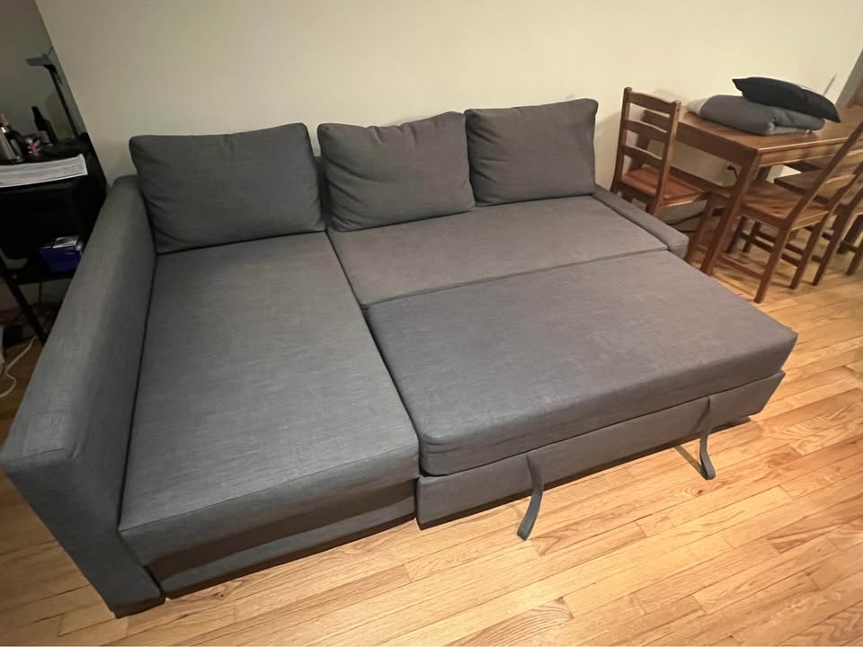 FRIHETEN (IKEA) dark gray sofa bed, 3 sections + chase + storage - photo 3