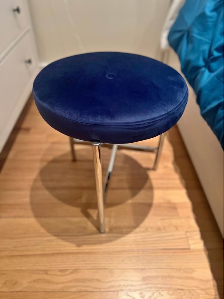 Vanity Stool (blue velvet - Wayfair)