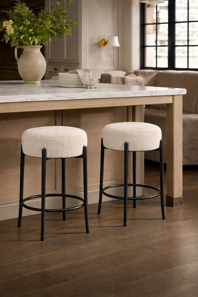 Set of sherpa counter stools (2) - mid century - New