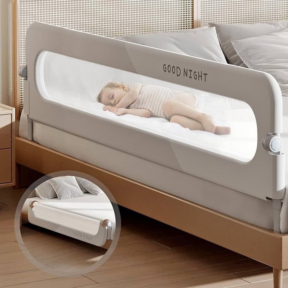 Toddler Bed Rail 59"/150cm – Foldable & Adjustable Safety Guard