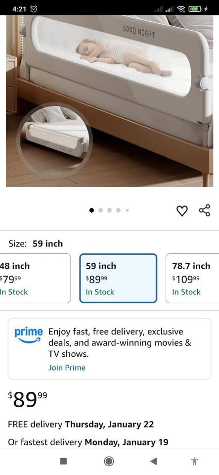 Toddler Bed Rail 59"/150cm – Foldable & Adjustable Safety Guard - photo 2