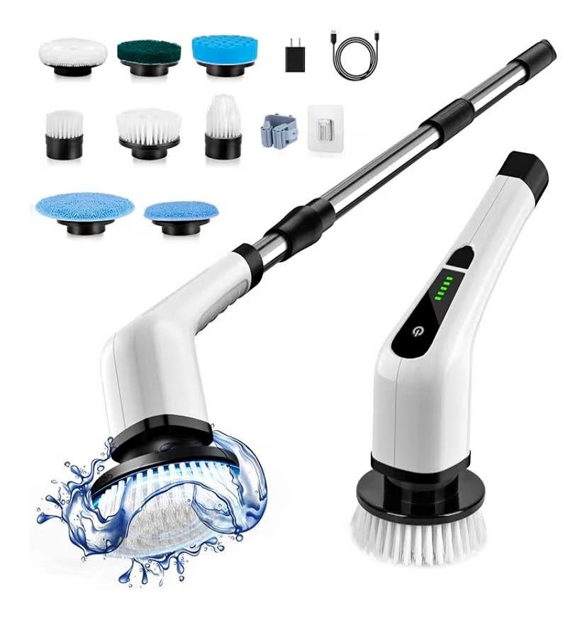 Electric Spin Scrubber, 8 Replaceable Brush Heads-90Mins