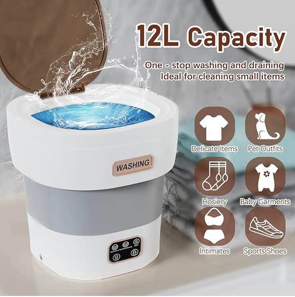 Portable Washing Machine - Upgraded 12L Foldable Mini Washer - photo 3