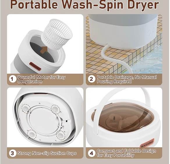 Portable Washing Machine - Upgraded 12L Foldable Mini Washer - photo 5