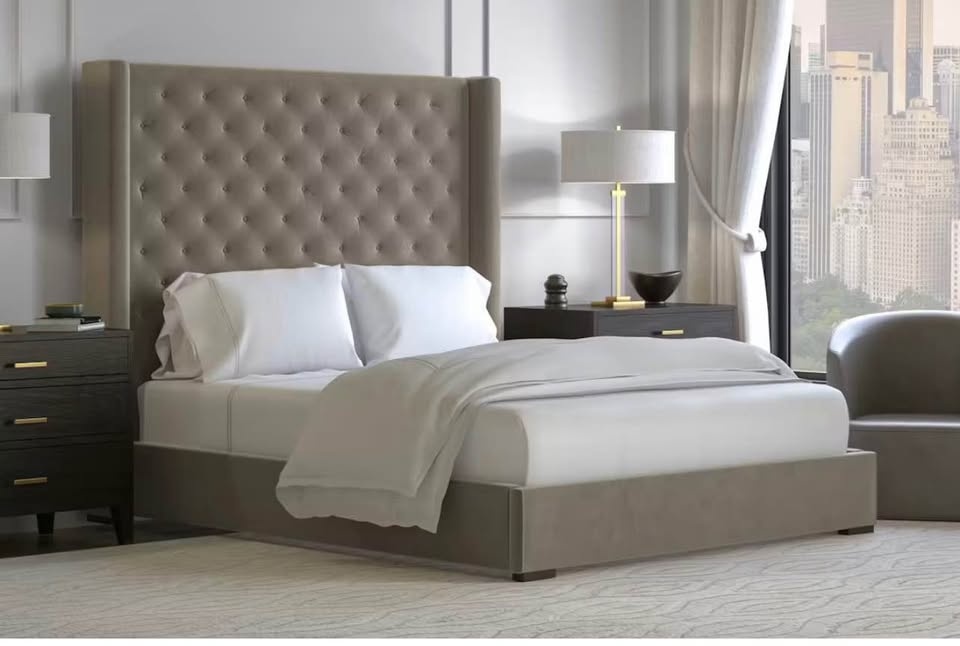 Saatva Amalfi King Graphite Velvet Bed Frame NEW - photo 2