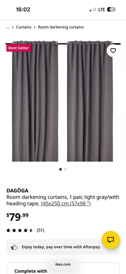 IKEA Dagoga room darkening curtains