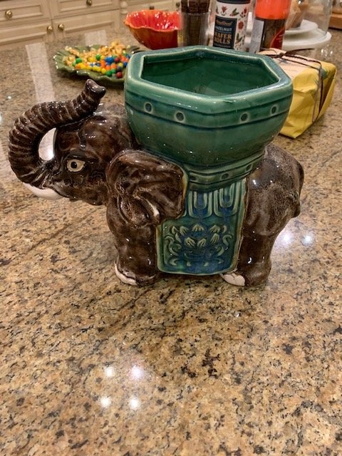 Planter Vintage Glazed Elephant - photo 2