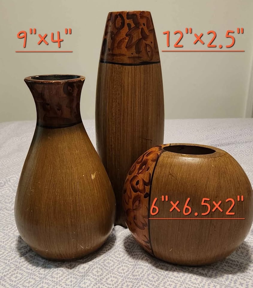 Wood vintage vases bundle sale - photo 2