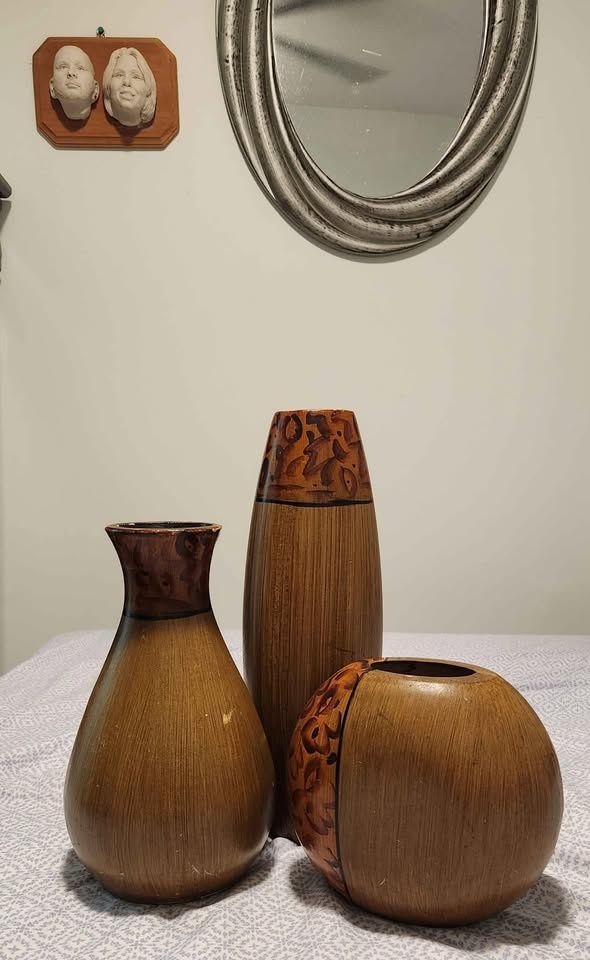 Wood vintage vases bundle sale - photo 3