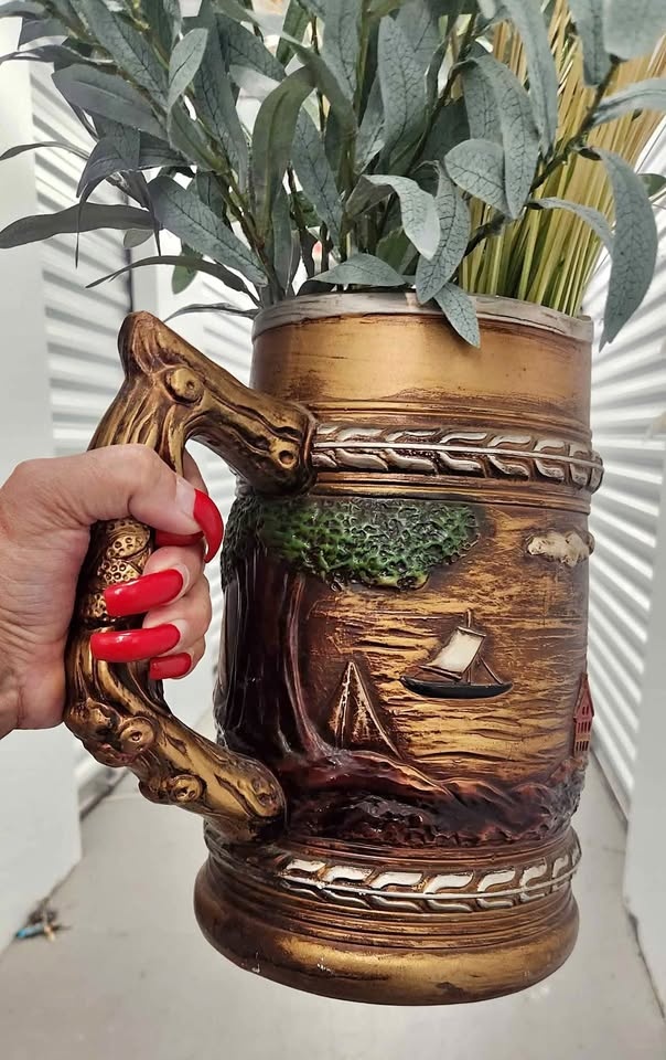 Extra Large mug with flowers