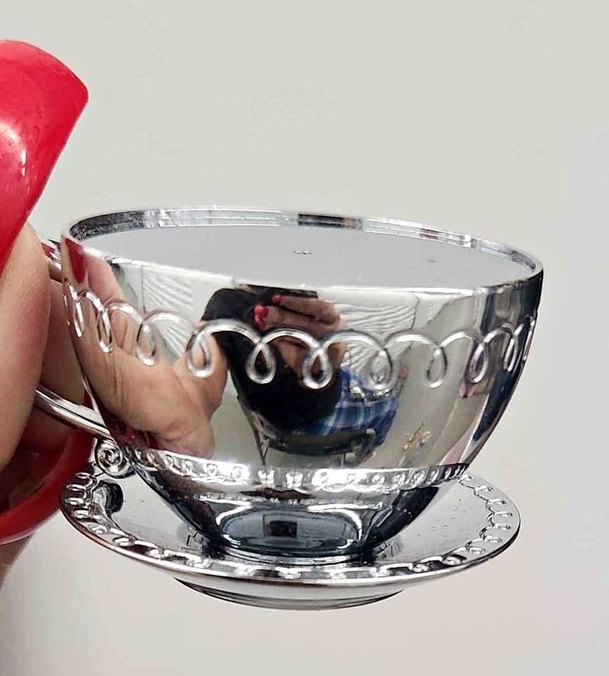 Silver salt & pepper tea cups  And more  please read