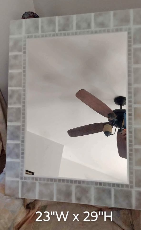 frosted wall mirror 23"Wx29"H