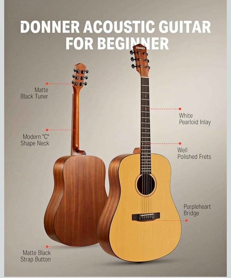 Donner Acoustic Guitar for Adults