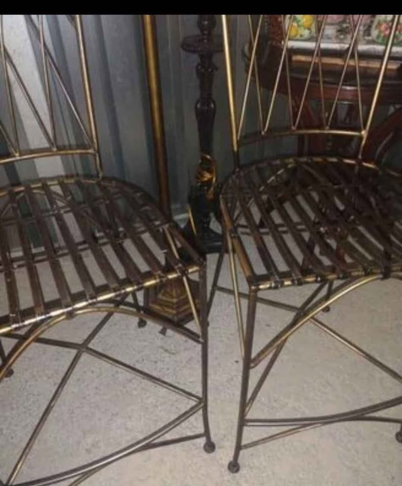 Metal bronze stools 46" H - photo 2