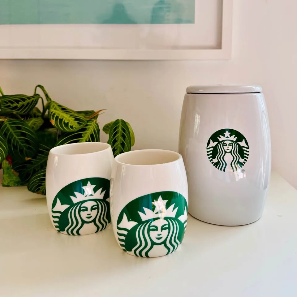 Starbucks Coffee Canister & 2 Mugs thumbnail