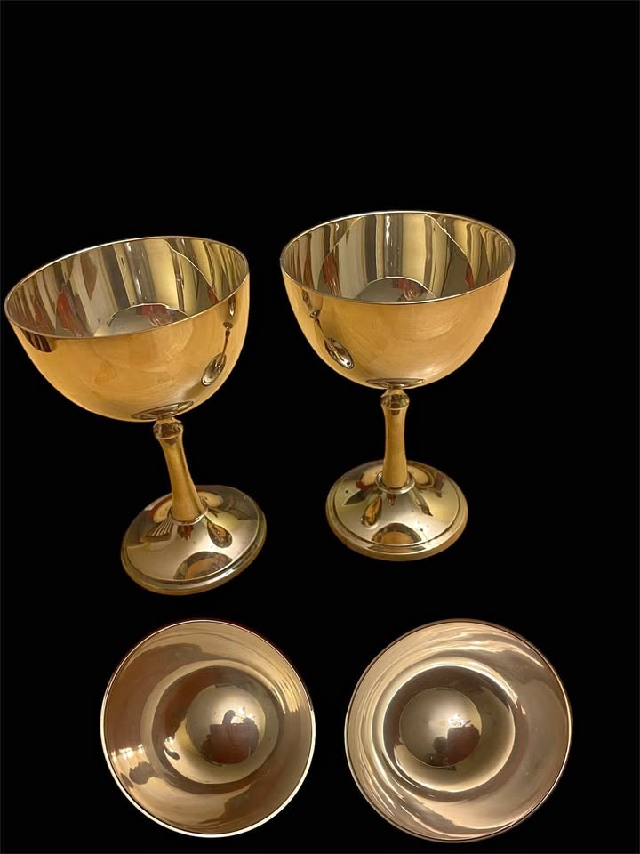 $25. perfect gift 2 Silver plated wine glasses