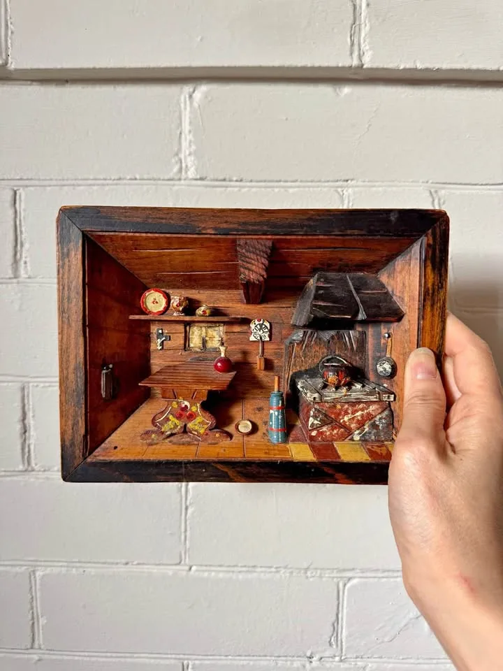 Vintage Shadowbox Diorama, early 20th century. thumbnail