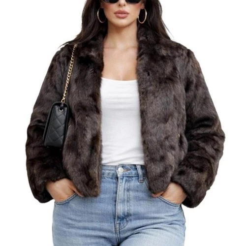 Custom Women’s Small Fur Coat Mob Wife Sz Small with Blue Floral