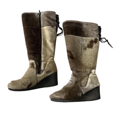 Y2K Bilodeau Noeuva Brown Apres Ski Fur Boots Size 6