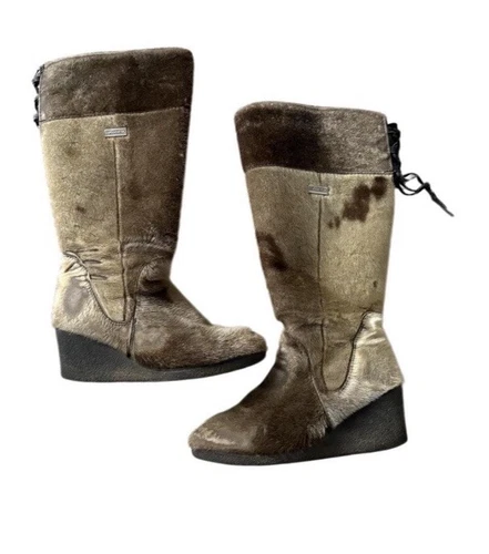 Y2K Bilodeau Noeuva Brown Apres Ski Fur Boots Size 6 - photo 4