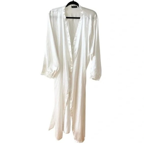 Jones New York White Satin Bridal Robe with Lace - photo 4