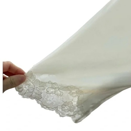Jones New York White Satin Bridal Robe with Lace - photo 5