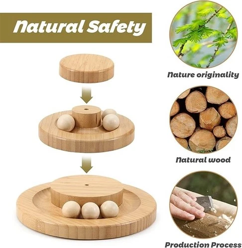 Interactive Wooden Cat Toy Cat Toys for Indoor Cat with Cat Toy - photo 2