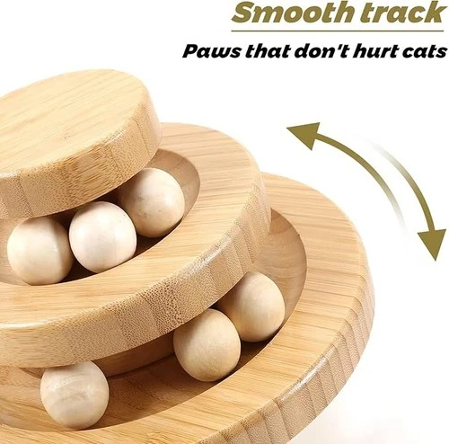 Interactive Wooden Cat Toy Cat Toys for Indoor Cat with Cat Toy - photo 3