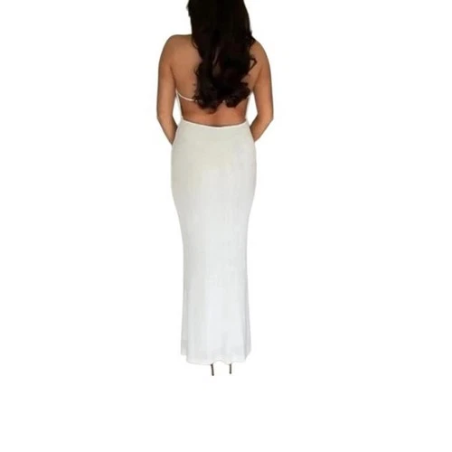 Zara Draped Halter Neck White Bridal Viral Dress Size Sm Women's - photo 4