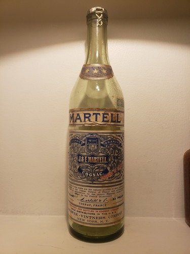RARE 1930s Post Prohibition Martell Cognac Bottle Empty