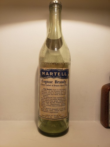 RARE 1930s Post Prohibition Martell Cognac Bottle Empty - photo 3