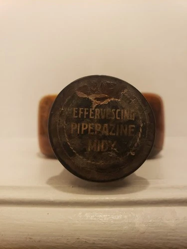 RARE Antique Piperazine Midy Medicine Bottle UNOPENED - photo 3