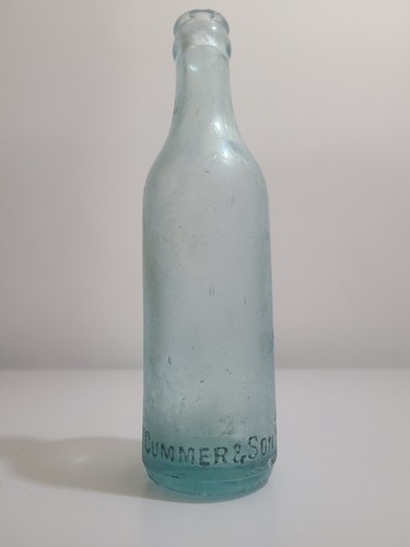 RARE 1900s Cummer&sons Blue Glass Bottle Hamilton Ont.