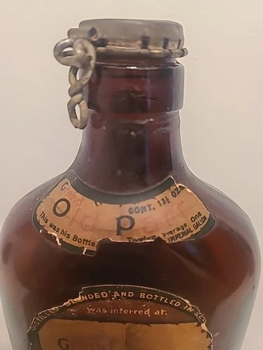 RARE Antique 1910s Grand Old Parr Scotch Whisky Bottle W Cap - photo 3