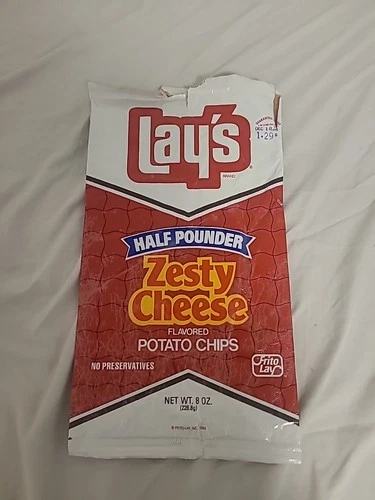 1973 Lay's Zesty Cheese Half Pounder Potato Chip Bag