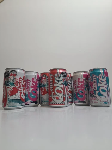 Vintage 1989 Cherry Coke Soda Cans Lot Of 7. Empty