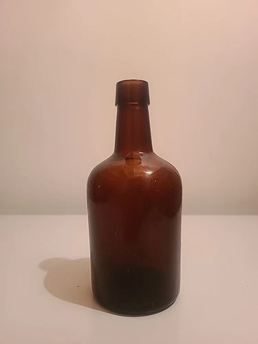 Antique Short Brown Liquor Bottle