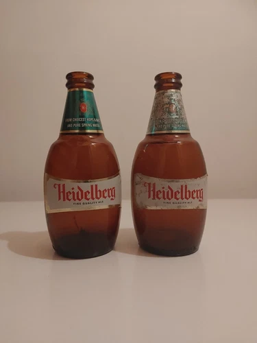 2 Vintage Heidelberg Stubby Beer Bottles