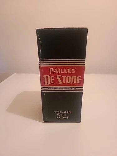 Antique 1920s Stone Straw Box Opened With Straws - photo 3