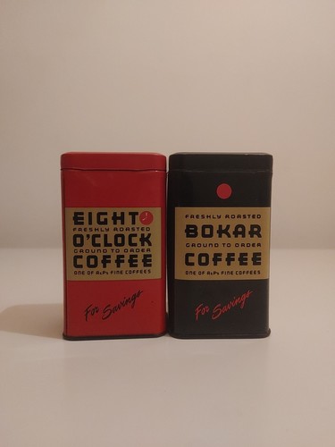 2 Vintage 1960s Coffee Tin Piggy Bank