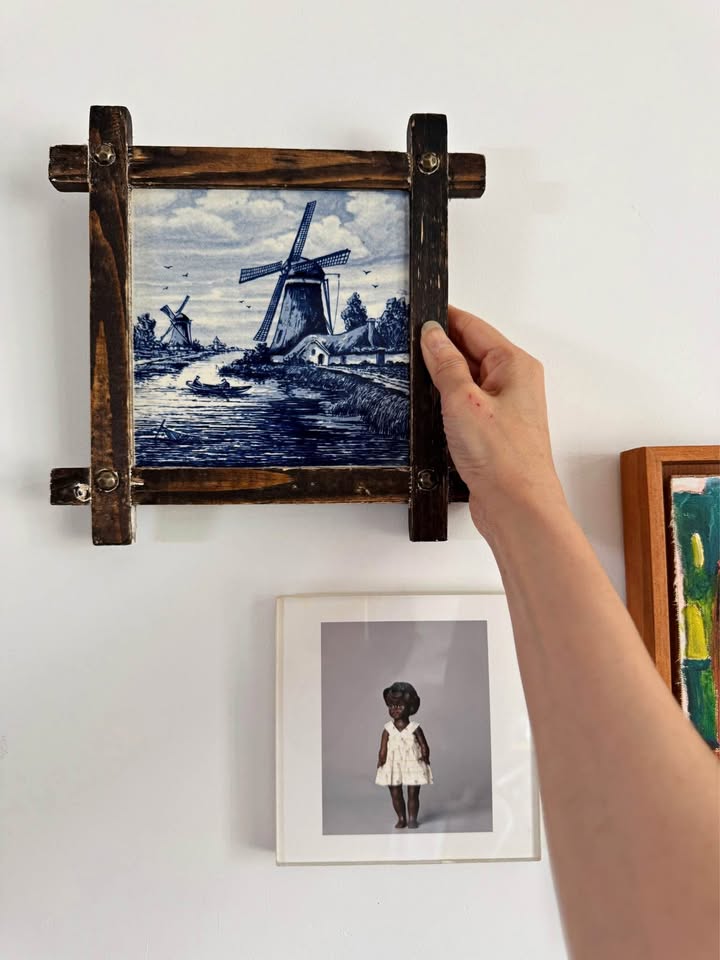 Delft Blue Windmill Tile Wall Hanging - Made in Holland