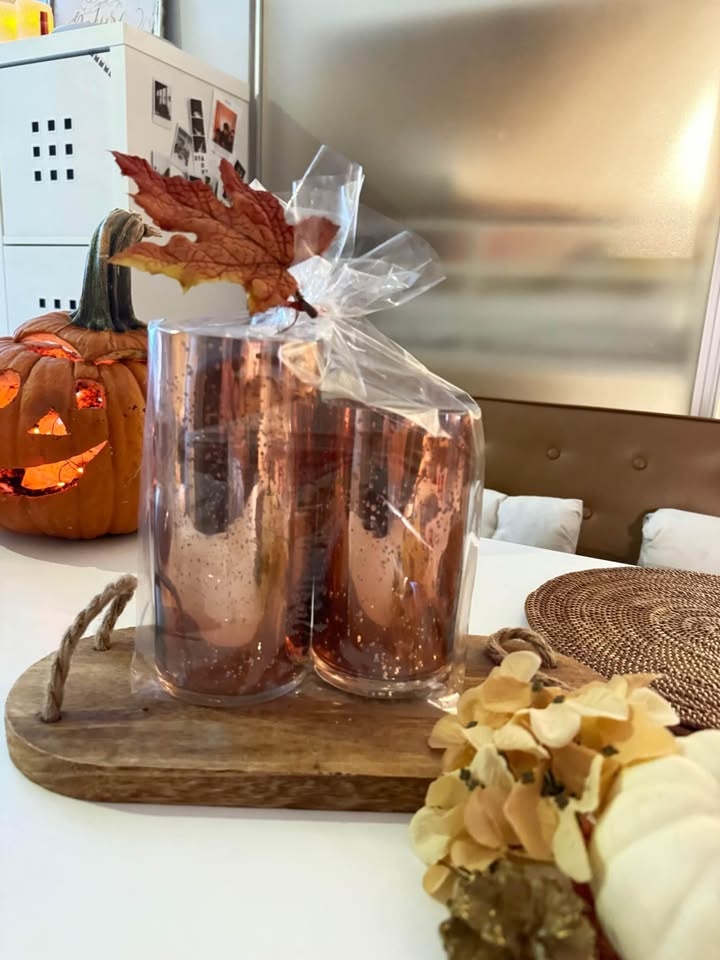 DEVI 3pcs Rose Gold OR Silver Mercury Glass Candle Holders - photo 5